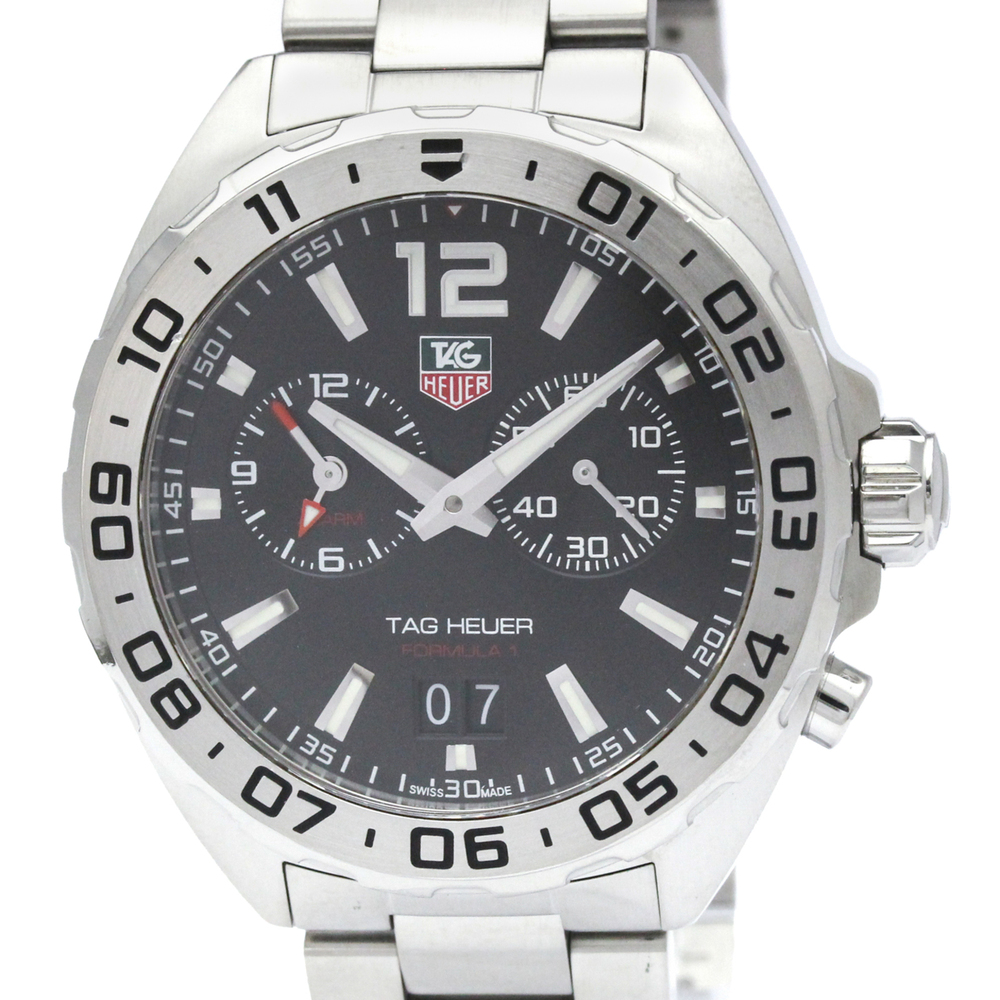 TAG HEUER Formula 1 Alarm Steel Quartz Mens Watch WAZ111A Polished